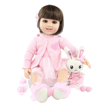 60 см Силиконовая Возрожденная кукла-малышка для девочки, как настоящая Принцесса, Наряжаемая Младенцами Boneca, Подарок ребенку На День Рождения, игрушки для дома