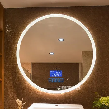 CTL304 60CM Upgrade 2-цветное умное зеркало с подсветкой, настенное светодиодное зеркало для ванной комнаты, Круглое зеркало для туалетного столика с сенсорным экраном 110 В/220 В
