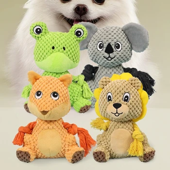 Интерактивные мягкие игрушки для собак для маленьких и средних собак, плюшевая игрушка-пищалка, Полый дизайн в виде дерева, уменьшающий скуку