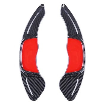 Пара Красно-черных удлинителей для переключения передач на рулевом колесе автомобиля Из Углеродного Волокна Для Volkswagen Golf 7 2014-2020