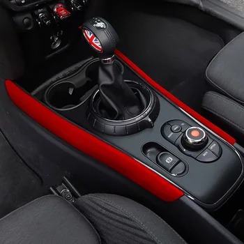 Полоски для бокового украшения панели передач из замшевого пуха, автомобильные наклейки для BMW MINI Cooper 2018-2020 F60, модифицированные аксессуары для интерьера