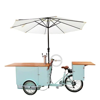 Электрический Грузовой велосипед Коммерческий Мобильный Рефрижераторный Киоск для продажи педалей Тележки для холодного пива и мороженого С холодильником